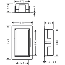 Настінна ніша Hansgrohe XtraStoris Original із вбудованою рамою 30x15x10 см Matt Black 56057670