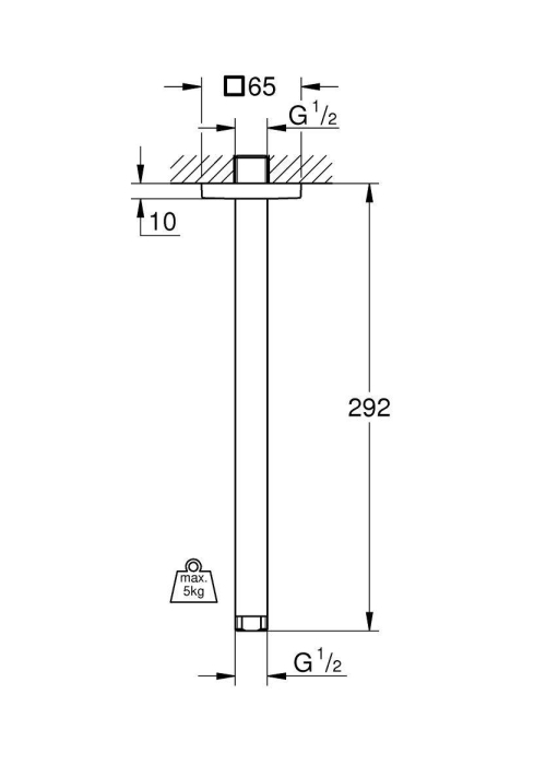 Стельовий душовий кронштейн GROHE Rainshower neutral 27484000