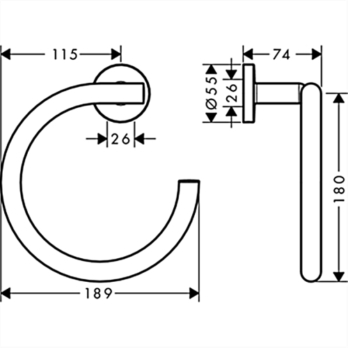 Тримач-кільце для рушника Hansgrohe Logis Universal 41724000