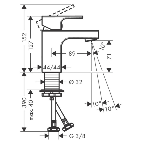 Змішувач для раковини Hansgrohe Vernis Shape 71567670 чорний