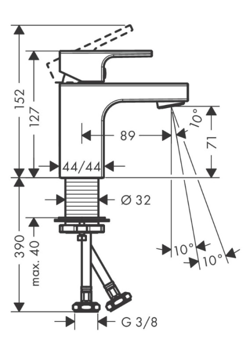 Смеситель для раковины Hansgrohe Vernis Shape 71567670 черный матовый