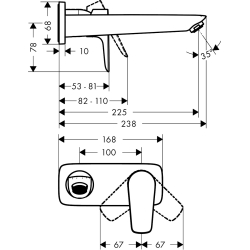 Змішувач для раковини Hansgrohe Talis E настінний Matt Black 71734670