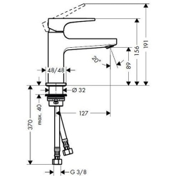 Змішувач для раковини Hansgrohe Metropol з донним клапаном Push-Open Matt Black 32500670