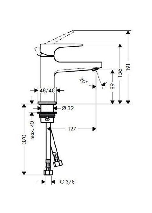 Смеситель для раковины Hansgrohe Metropol с донным клапаном Push-Open Matt Black 32500670