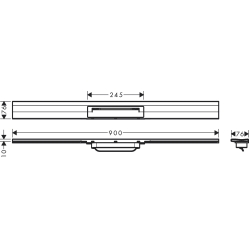 Верхня частина Hansgrohe "RainDrain Flex" для каналу (пристінна) 900 мм Brushed Stainless Steel 56052800