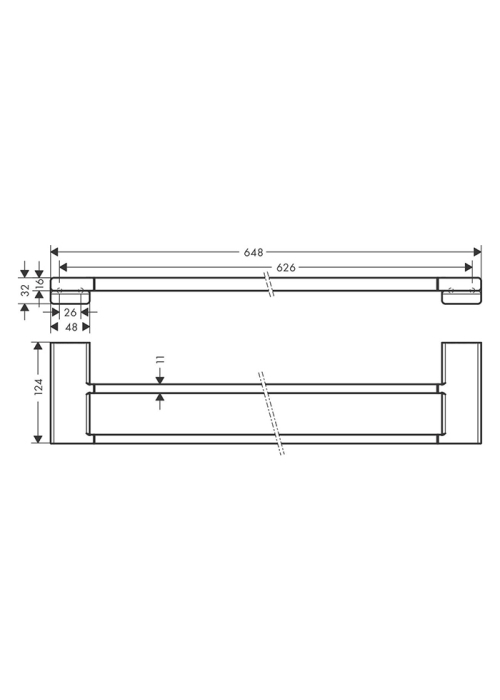 Подвійний тримач для банних рушників Hansgrohe AddStoris 41743700 білий матовий