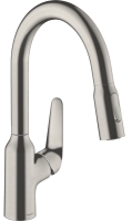 Змішувач для кухні Hansgrohe Focus M42 з висувним виливом Stainless Steel Finish 71801800