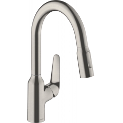 Змішувач для кухні Hansgrohe Focus M42 з висувним виливом Stainless Steel Finish 71801800