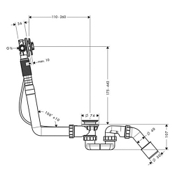 Сифон для ванни Hansgrohe Exafill S Basic із наповненням 58115180