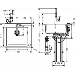 Кухонний комплект мийка із змішувачем Hansgrohe C51-F450-01 43212000