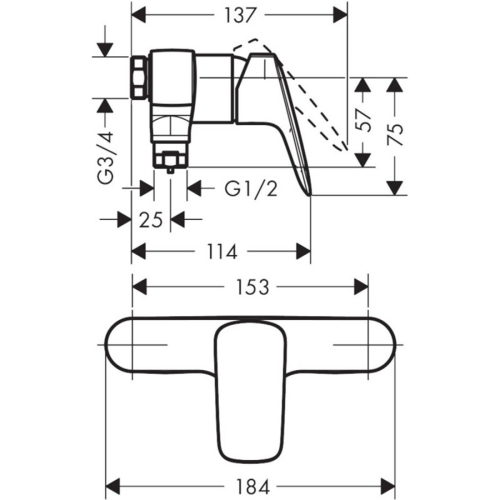 Змішувач для душу Hansgrohe Logis 71630000