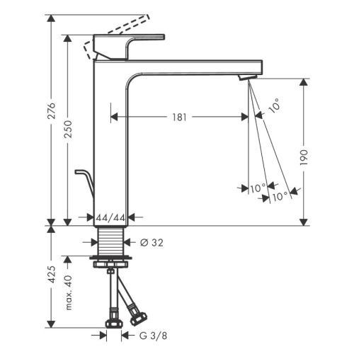 Змішувач для раковини Hansgrohe Vernis Shape 71562000 хром