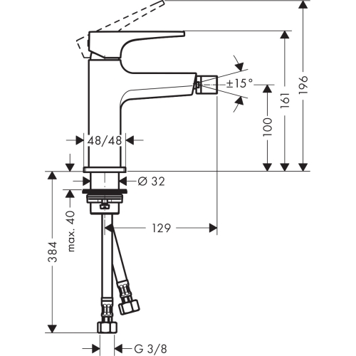 Змішувач для біде Hansgrohe Metropol Matt Black 32520670