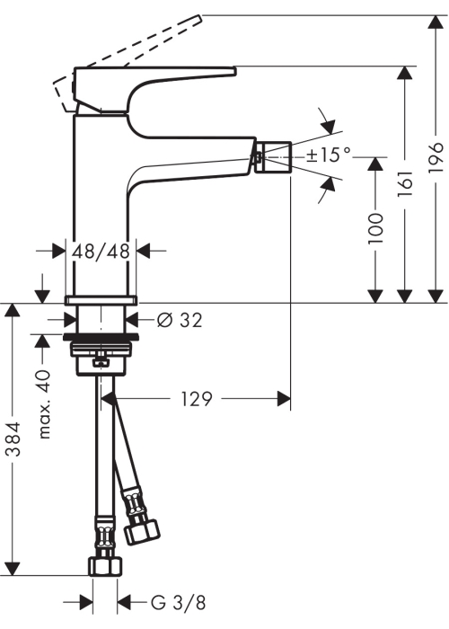 Змішувач для біде Hansgrohe Metropol Matt Black 32520670