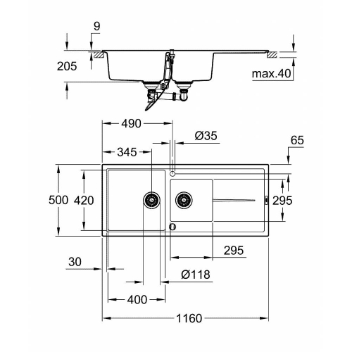 Кухонна мийка Grohe Sink K400 31643AP0