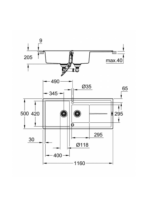 Кухонна мийка Grohe Sink K400 31643AP0