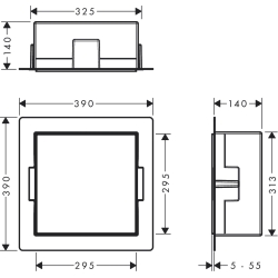 Настінна ніша Hansgrohe XtraStoris Minimalistic з відкритою рамою 30x30x14 см Matt Black 56079670