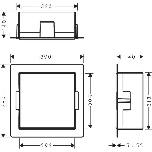 Настінна ніша Hansgrohe XtraStoris Minimalistic з відкритою рамою 30x30x14 см Matt Black 56079670