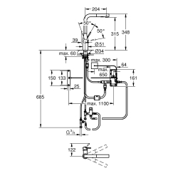 Змішувач для кухні сенсорний Grohe Essence Foot Control 30311000