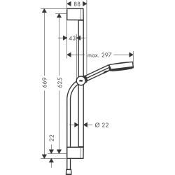 Душовий набір Hansgrohe Pulsify Select Relaxation 105 3jet 65 см EcoSmart Matt White 24161700