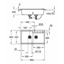 Кухонная мойка Grohe EX Sink K500 31649AT0