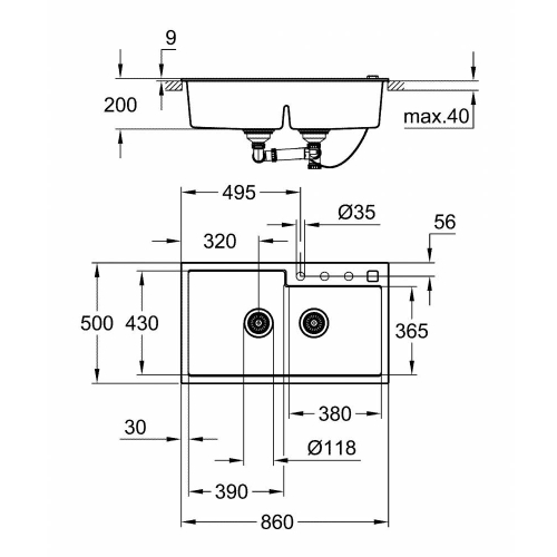 Кухонна мийка Grohe EX Sink K500 31649AT0