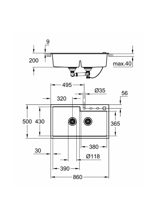 Кухонна мийка Grohe EX Sink K500 31649AT0