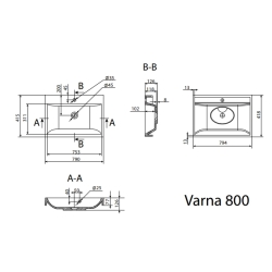 Умивальник Radaway Varna 80 (U124080-03-01)