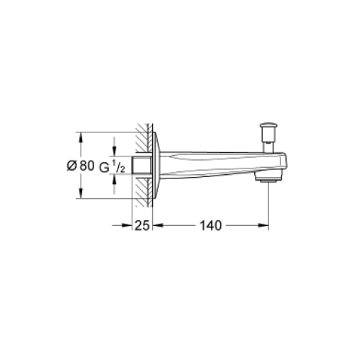 Излив для ванны с переключателем Grohe BauContemporary 13254000