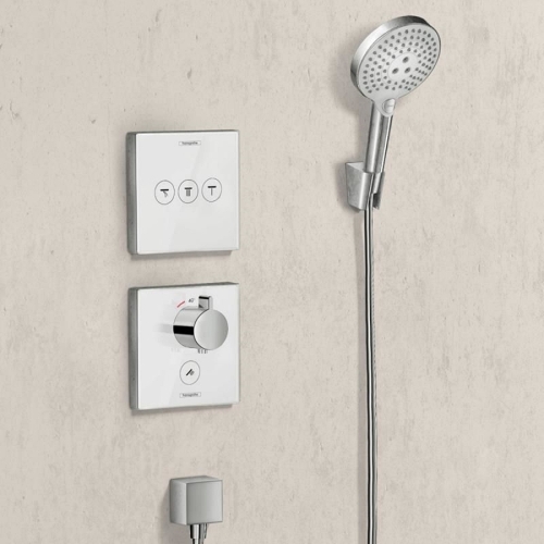 Термостат для душа Hansgrohe ShowerSelect Glass Highfow White 15735400