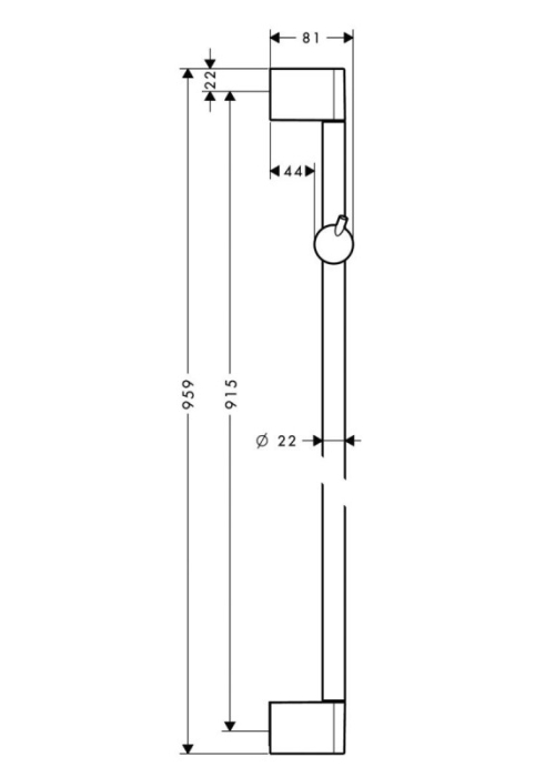 Душевая штанга Hansgrohe Unica 90 см Chrome 27609000