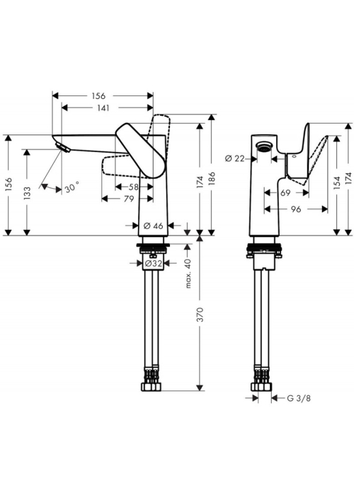 Змішувач для раковини Hansgrohe Talis E 150 71755000