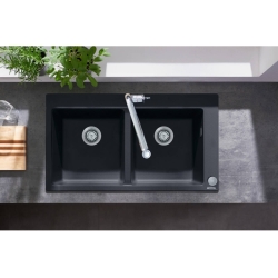 Кухонна мийка Hansgrohe S510-F770 770х510 дві чаші 370/370 Graphiteblack 43316170