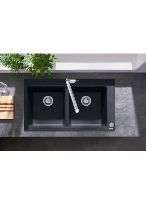 Кухонна мийка Hansgrohe S510-F770 770х510 дві чаші 370/370 Graphiteblack 43316170