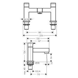 Смеситель на борт ванны Hansgrohe Vernis Shape 71452000 хром