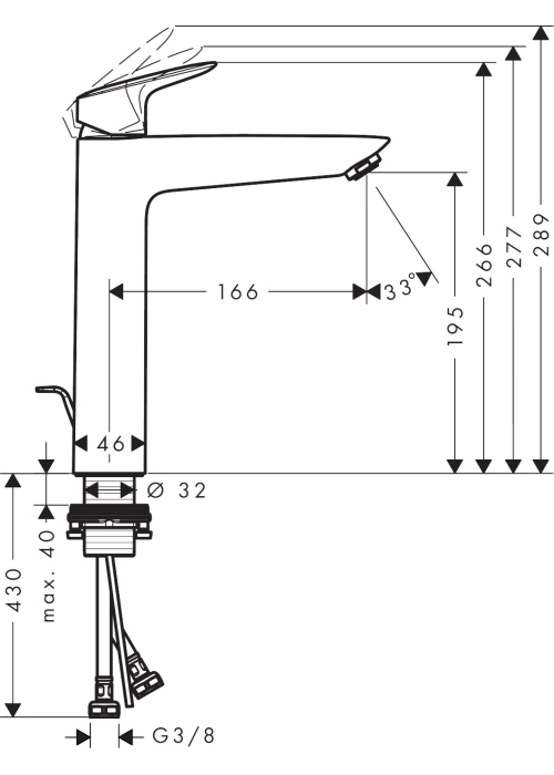 Смеситель для раковины Hansgrohe Logis 71095000