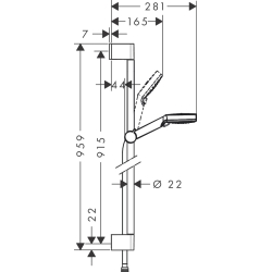 Душовий набір Hansgrohe Crometta Vario 90 см білий/хром 26536400