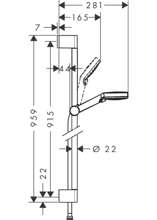 Душевой набор Hansgrohe Crometta Vario 90 см белый/хром 26536400