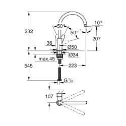 Змішувач кухонний Grohe BauEdge 31233001