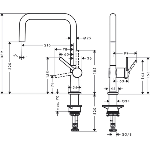 Змішувач Hansgrohe Talis M54 для кухонного миття, хром 72806000