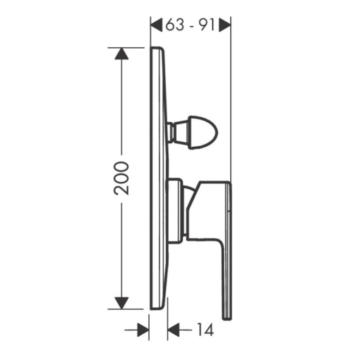 Змішувач для душу Hansgrohe Vernis Shape 71458670 чорний матовий