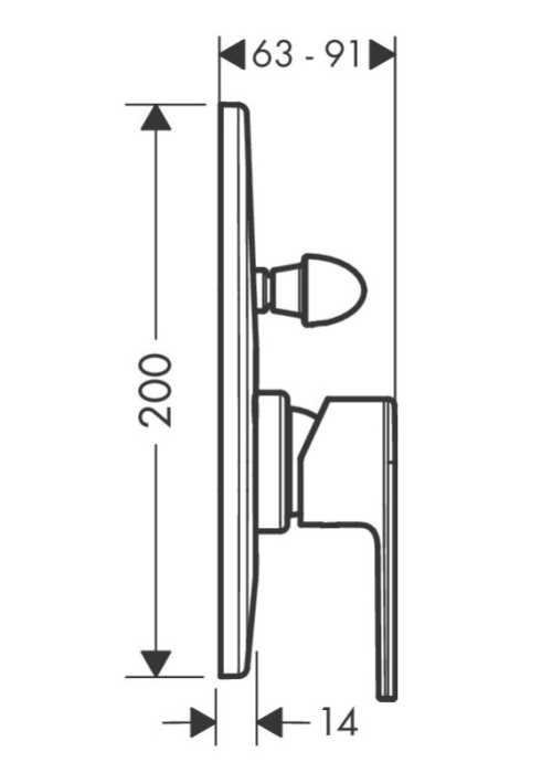 Змішувач для душу Hansgrohe Vernis Shape 71458670 чорний матовий