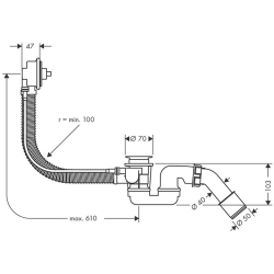 Сифон для ванни Hansgrohe Flexaplus Basic 58140180