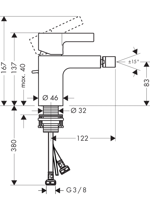 Змішувач для біде Hansgrohe Metris S 31261000