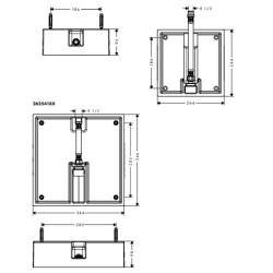 Скрытая часть верхнего душа Hansgrohe Raindance 40х40 1Jet 26254180