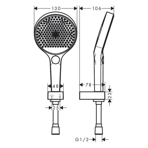 Душовий набір Hansgrohe Rainfinity 130 3jet із душовим шлангом 125 см 26852700