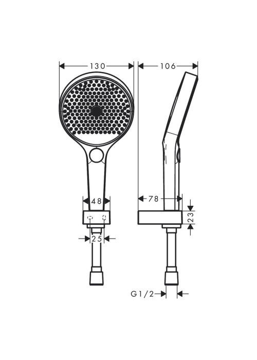 Душевой набор Hansgrohe Rainfinity 130 3jet с душевым шлангом 125 см 26852700