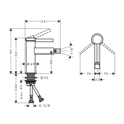 Змішувач Hansgrohe Finoris для біде, білий матовий 76200700