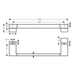 Ручка для двери в душевую Hansgrohe AddStoris 41759340 черный матовый хром