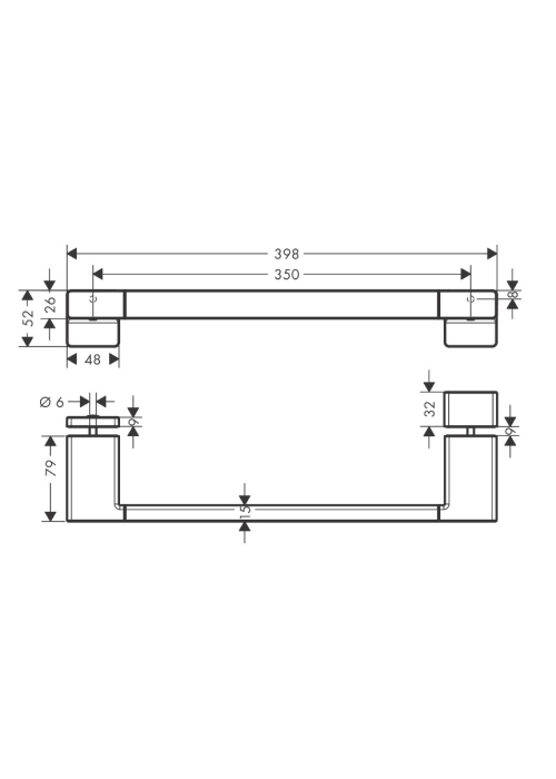 Ручка для двери в душевую Hansgrohe AddStoris 41759340 черный матовый хром